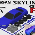 Nissan Skyline GTR R34 Kit Card - Mô hình lắp ráp dạng thẻ độc đáo - Thumbnail 1
