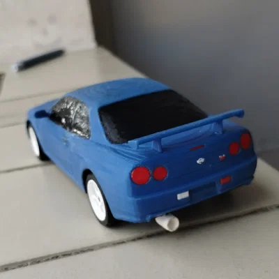 Nissan Skyline GTR R34 Kit Card - Mô hình lắp ráp dạng thẻ độc đáo