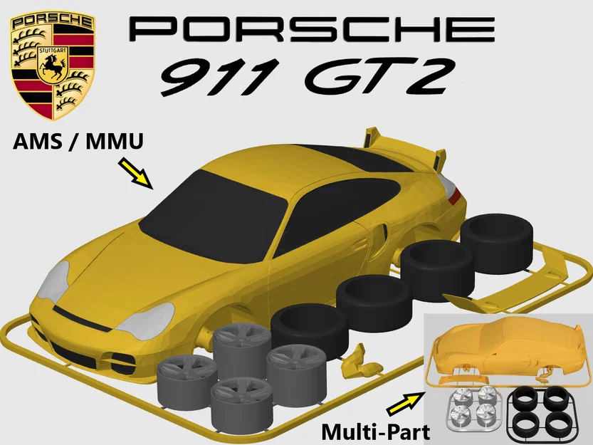 Mô hình Kit Card Porsche 911 (996) GT2 (tỷ lệ 1:24) - Image 1