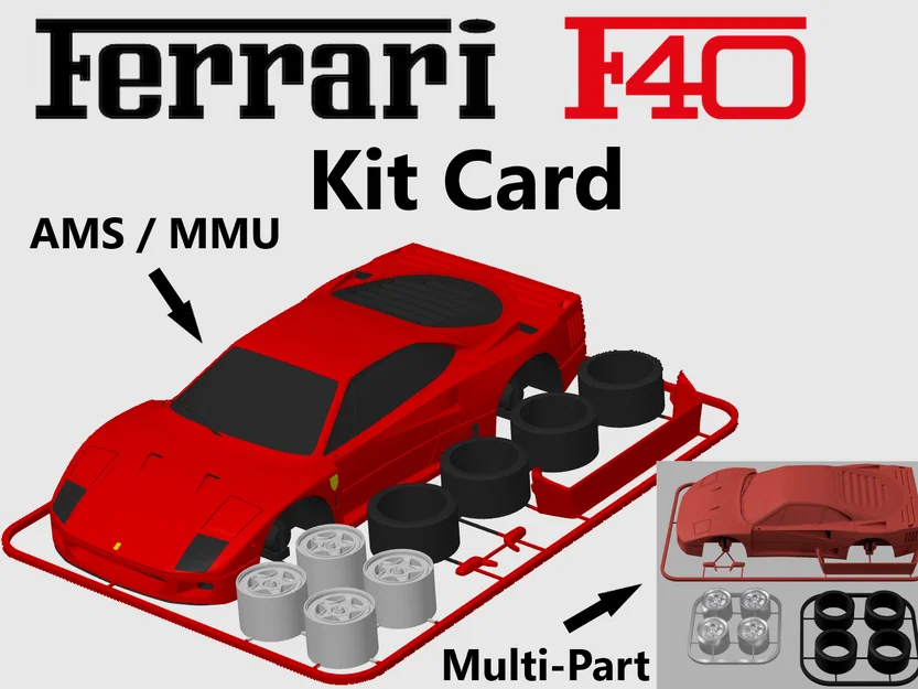 Mô hình Ferrari F40 Kit Card - Image 1