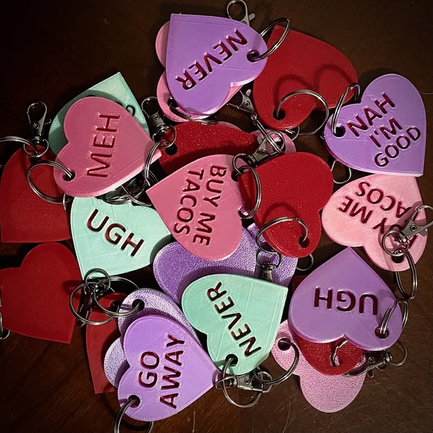 Móc khóa hình trái tim vui nhộn - Image 1