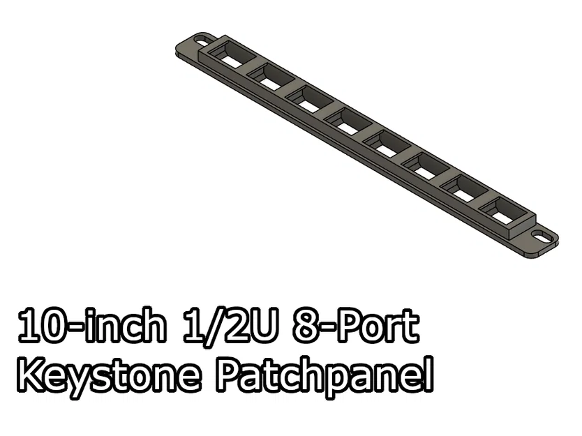 Patch-panel 8 cổng 1/2U chuẩn 10-inch - Image 1