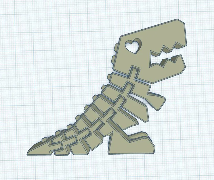 Mô hình khủng long Flexi Rexi mắt hình trái tim in 3D dễ thương - Image 1