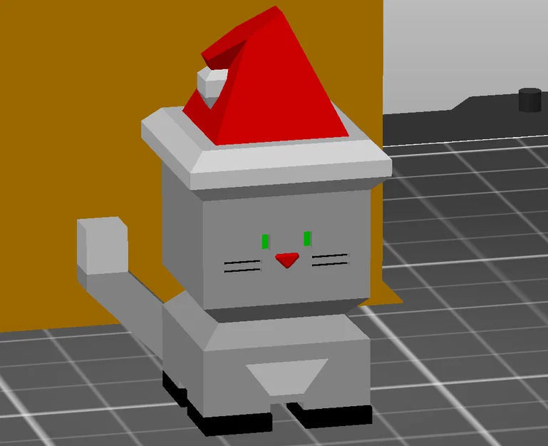 Mô hình Calicat V2 đa sắc (Multi-colour) kèm mũ ông già Noel và mũ chóp - Image 2