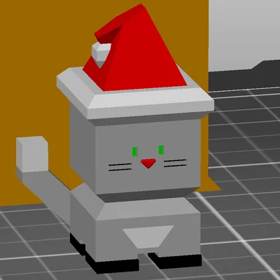 Mô hình Calicat V2 đa sắc (Multi-colour) kèm mũ ông già Noel và mũ chóp