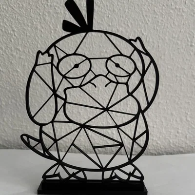 Mô hình trang trí Psyduck Pokémon phong cách hình học tối giản