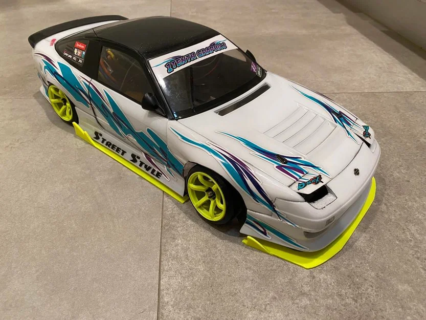 Bộ ốp cản trước và hông xe RC Drift 240sx Aerowolf Style 1/10 - Image 1