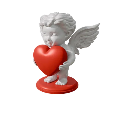 Mô hình thiên thần Cupid ôm trái tim cho ngày lễ Valentine