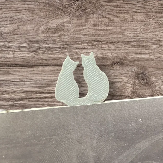 Mẫu in 3D kẹp sách hình đôi mèo dễ thương cho người yêu sách - Image 2