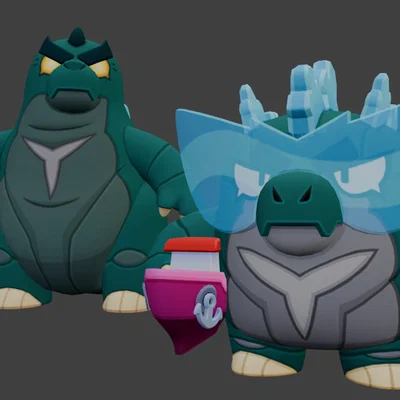 Mô hình 3D Godzilla Buzz Brawl Stars cực ngầu cho game thủ