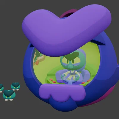 Mô hình 3D Eve - Brawl Stars: Tàu vũ trụ và các bé trứng đáng yêu