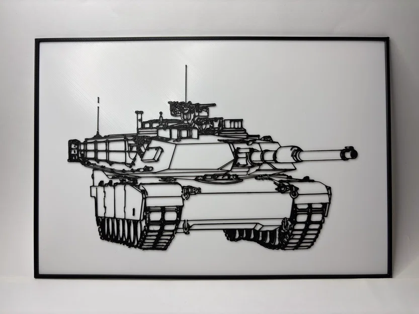 Bản vẽ kỹ thuật xe tăng M1 Abrams - Tranh in 3D - Image 1