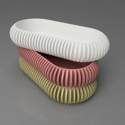 Khay Đựng Đồ Đa Năng (Catch All Tray) Thiết Kế Sọc Hiện Đại Dễ In 3D