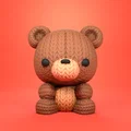 Mô hình gấu bông Knitted Bear: File in 3D len đan siêu đáng yêu - Thumbnail 1
