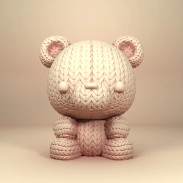 Mô hình gấu bông Knitted Bear: File in 3D len đan siêu đáng yêu - Image 2