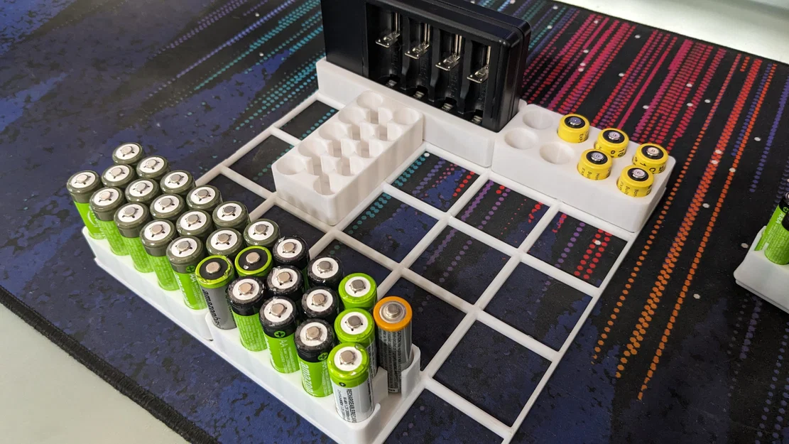 Gridfinity Maximized - Khay lưu trữ pin tối ưu diện tích - Image 3