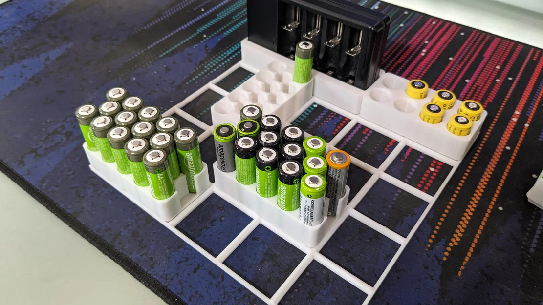 Gridfinity Maximized - Khay lưu trữ pin tối ưu diện tích - Image 4