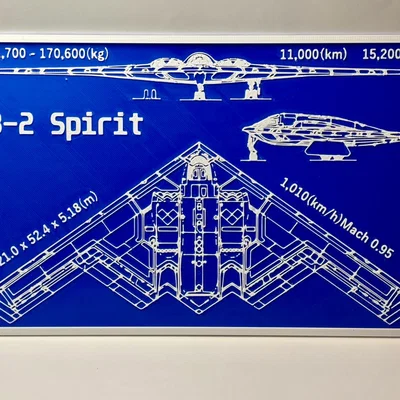 Mô hình in 3D Bản vẽ kỹ thuật máy bay B-2 Spirit độc đáo