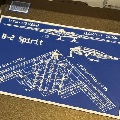 Mô hình in 3D Bản vẽ kỹ thuật máy bay B-2 Spirit độc đáo