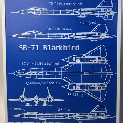 Mô hình tranh in 3D kỹ thuật SR-71 Blackbird - Thiết kế độc đáo