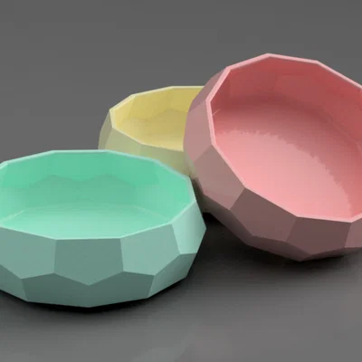 Khay Đựng Đồ Đa Năng Phong Cách Low Poly - Dễ In 3D