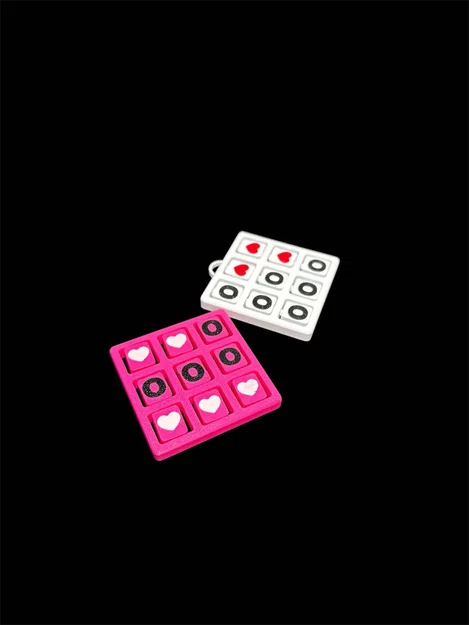 Bộ trò chơi cờ caro Valentine trái tim 3D (Tic Tac Toe) - Image 1