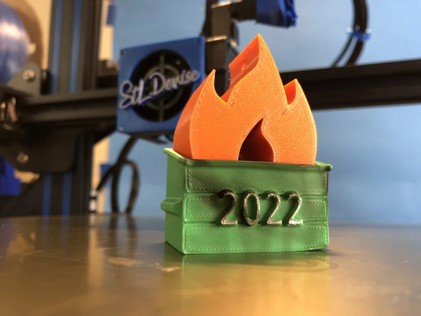 Mô hình trang trí bàn làm việc Dumpster Fire 2025 (in 3D) - Image 2