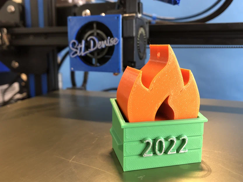 Mô hình trang trí bàn làm việc Dumpster Fire 2025 (in 3D) - Image 3