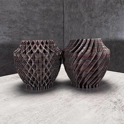 Bộ chậu cây trang trí Vortex Planters in 3D đẹp mắt