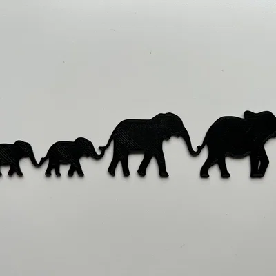 Tranh treo tường gia đình voi - Elephant Family Wall Art #1