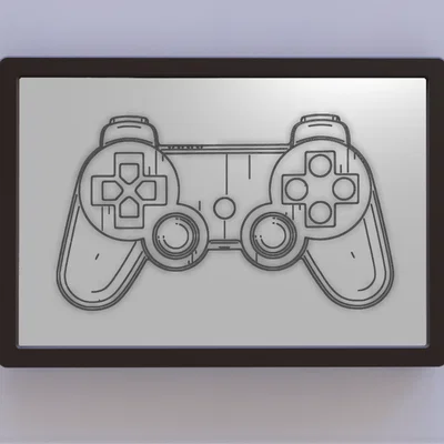 Mô hình nghệ thuật bản vẽ bằng sáng chế tay cầm PlayStation DualShock