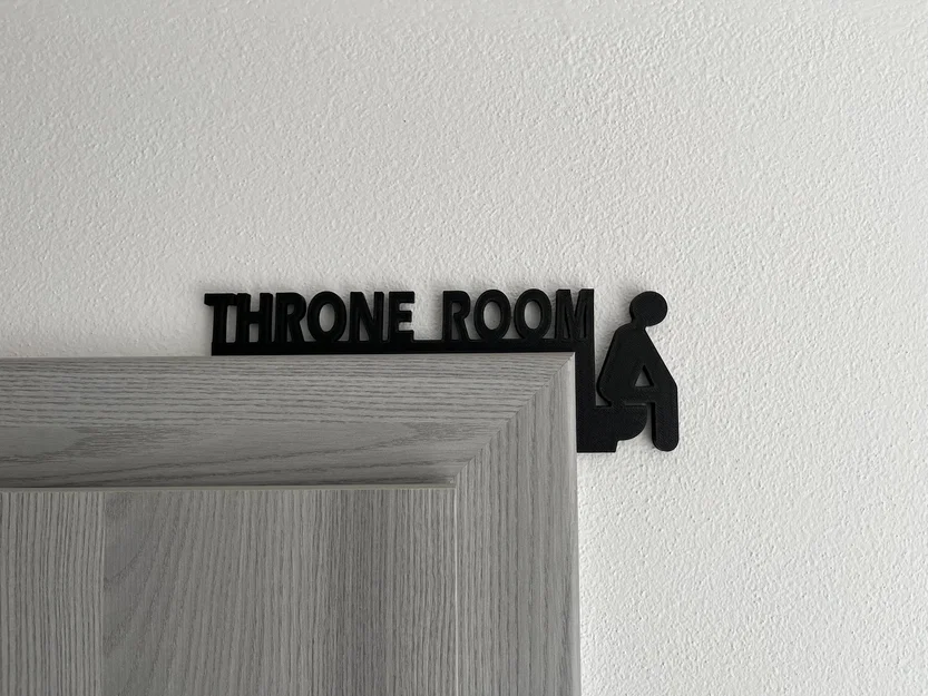 Bảng hiệu trang trí nhà vệ sinh Throne Room 3D độc đáo - Image 1