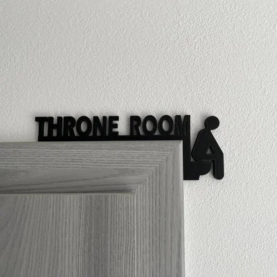 Bảng hiệu trang trí nhà vệ sinh Throne Room 3D độc đáo