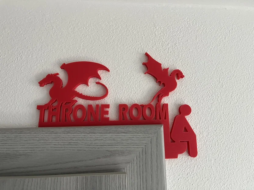 Biển báo nhà vệ sinh Throne Room hình rồng độc đáo in 3D - Image 1