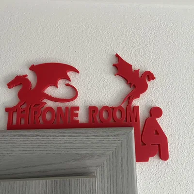 Biển báo nhà vệ sinh Throne Room hình rồng độc đáo in 3D