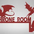 Biển báo nhà vệ sinh Throne Room hình rồng độc đáo in 3D - Thumbnail 2