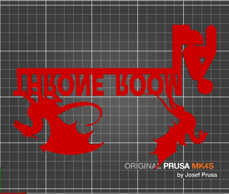 Biển báo nhà vệ sinh Throne Room hình rồng độc đáo in 3D - Image 3