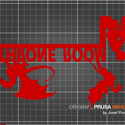 Biển báo nhà vệ sinh Throne Room hình rồng độc đáo in 3D