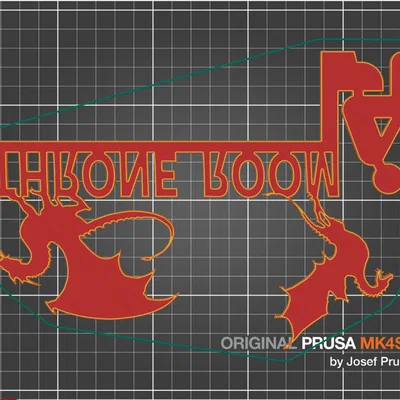 Biển báo nhà vệ sinh Throne Room hình rồng độc đáo in 3D