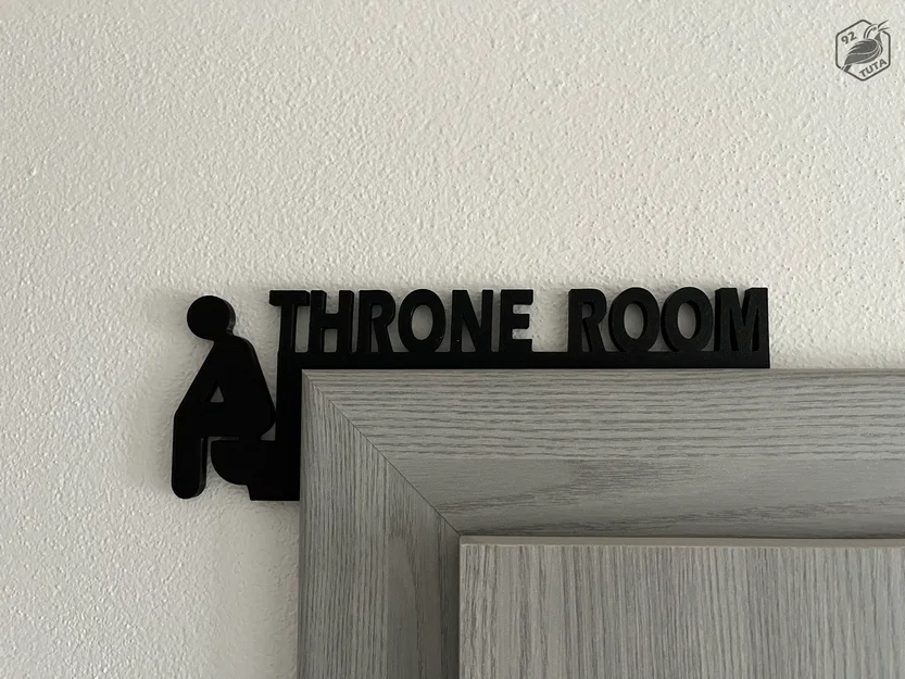 Biển báo phòng vệ sinh Throne Room 3D độc đáo - Image 1