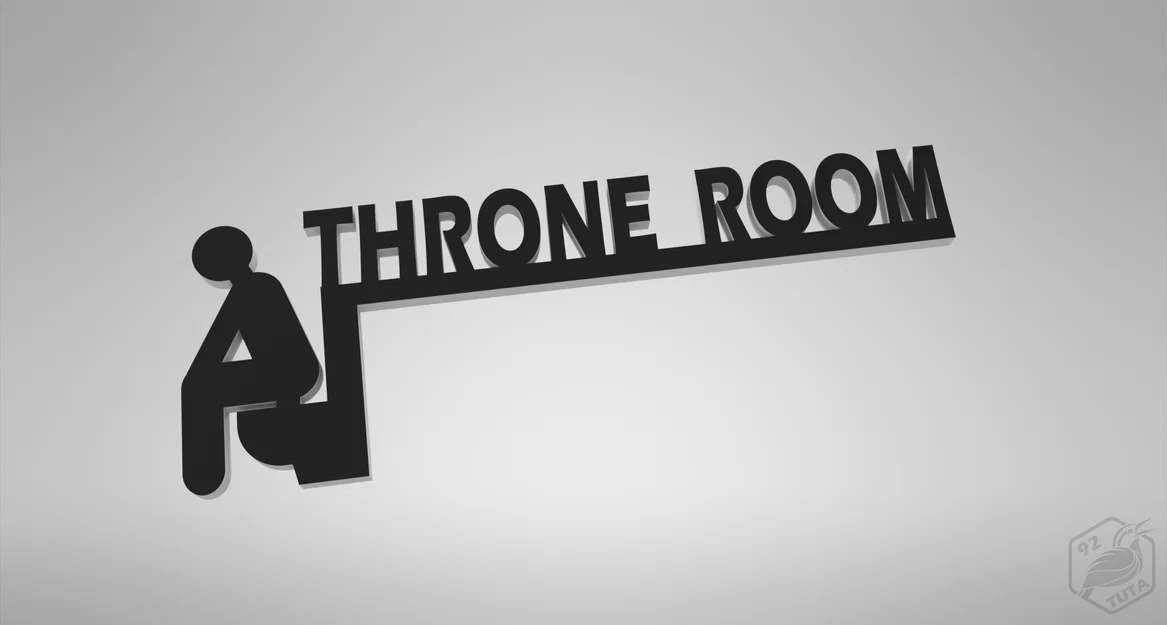 Biển báo phòng vệ sinh Throne Room 3D độc đáo - Image 2