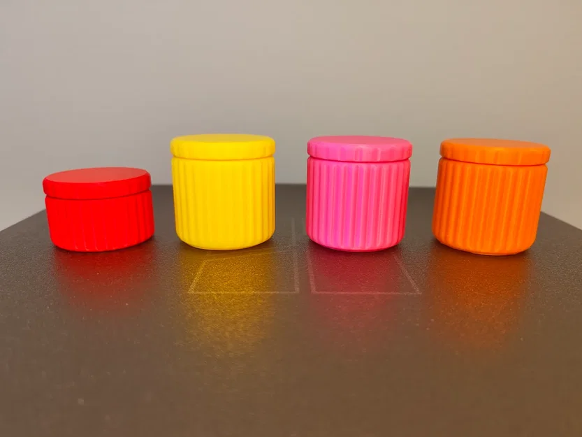 Bộ hũ đựng đồ nhỏ có nắp vặn - File 3D in ấn tiện lợi - Image 1