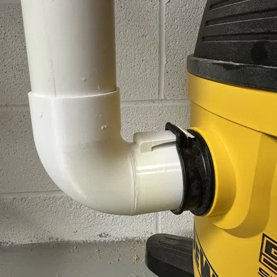 Đầu chuyển góc vuông cho máy hút bụi DeWalt Stealthsonic sang ống PVC 2" SCH40