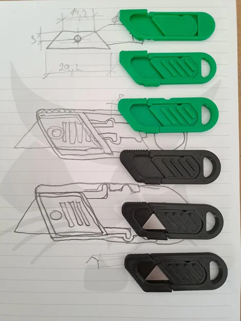 Móc khóa dao rọc giấy siêu nhỏ (Tiny utility knife keychain) - Image 4