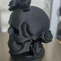 Mô hình đầu lâu hoa 3D cực chất (Skull with Flowers) - Thumbnail 1