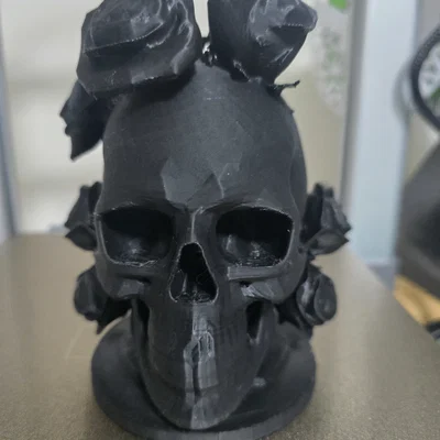 Mô hình đầu lâu hoa 3D cực chất (Skull with Flowers)