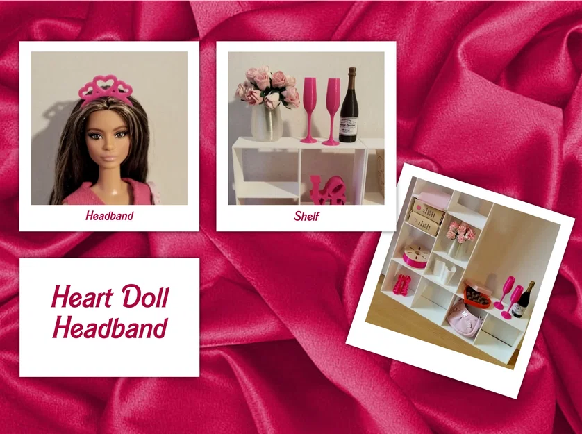 Hệ Thống Kệ Mini và Băng Đô Búp Bê Hình Trái Tim - Image 2