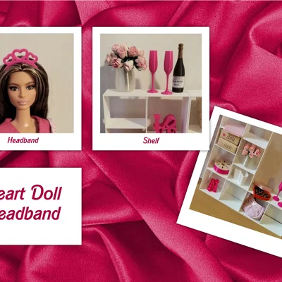Hệ Thống Kệ Mini và Băng Đô Búp Bê Hình Trái Tim