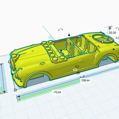 Mô hình xe cổ Mercedes 220SE Cabriolet 1960 phong cách LEGO 3D