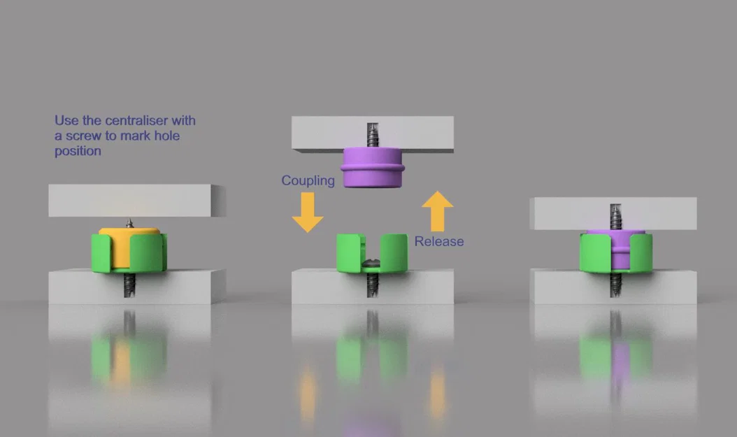 Giá treo tường âm tường cho tấm ốp kèm dụng cụ đánh dấu - Hệ thống cố định nhanh - Image 3
